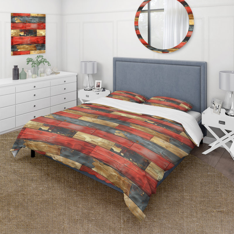 Ensemble de housse de couette Country, Housse de couette simple + 2 taies décoratives st
