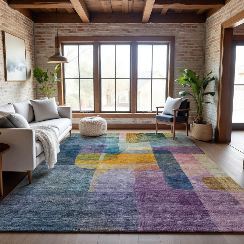 Premium Machine Washable Albarran AMF1113 Modern Rug, Rectangle 10' x 14'