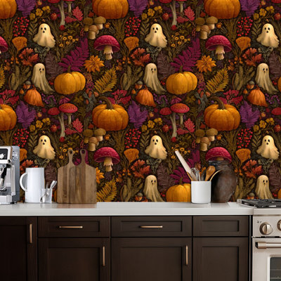 Peel and Stick Wallpaper Contact Paper Whimsical Autumn Woodland Watercolor Self Adhesive and Removable 24in x 118in(60x300cm)