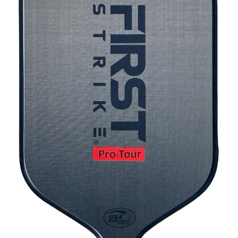 First Strike Pickleball: Pro-Tour Pickleball Paddle - Elongated, 16mm Thick Polymer Core, Carbon Fibre Surface, Advanced Edge Guard, 4 3/8" Grip, Gear