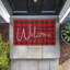 Tapis de porte rouge à motif de tartan rouge, par Jean Kelly, 18 po x 30 po