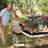 2.3Ft. Brown Rectangular  Patio Folding Table Aluminum-145125411