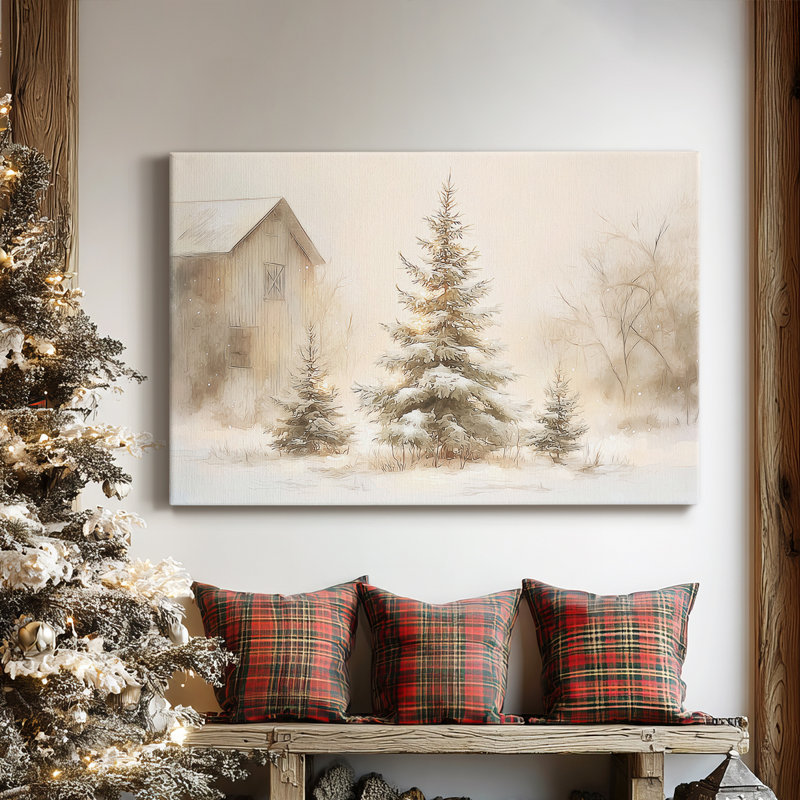 Midwinter of Tinsel - Bénédiction dorée - Toile tendue avec châssis de qualité supérieure, H 18 po x l 12 po