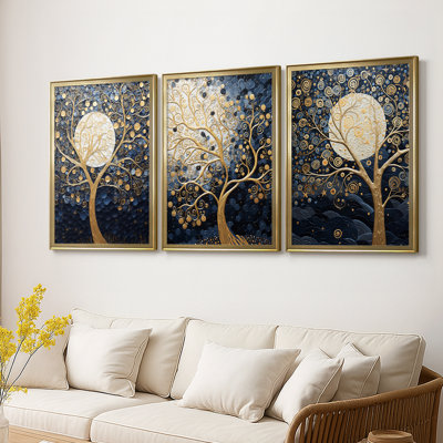 LANDSCAPES Series CCIV -Custom Framed Wrapped Gallery Canvas - 3 Pieces