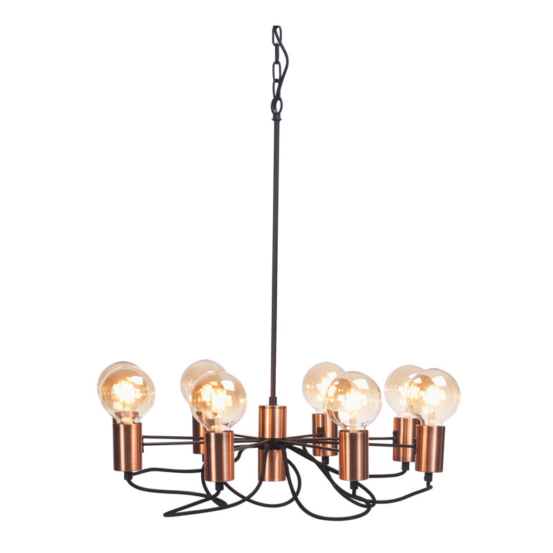 Lexington 8 - Light Copper/Black Geometric Pendant