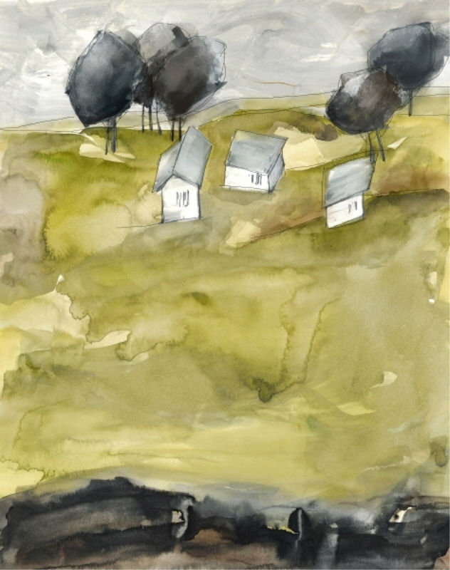 Green Land I Painting by Elena Carlie, Plexi, 30" H x 24" W