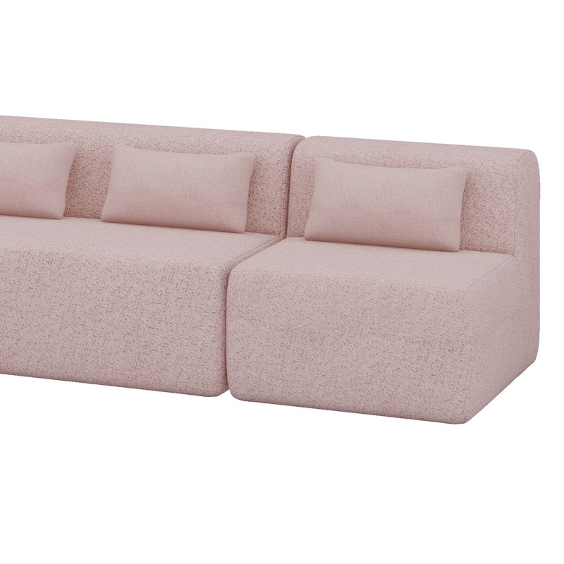 Canapé rembourré, siège profond, canapé modulaire moderne avec 2 chaises longues amovibles et 5 coussins