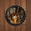 Bouteille de bière, bouchon de bouteille, plaque métallique, plaque murale décorative rétro, 13,8 x 13,8 pouces