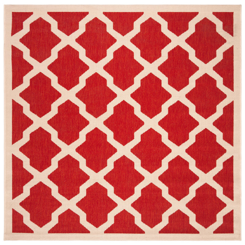 Herefordshire Performance Geometric Indoor/Outdoor Area Rug, Square 5'3"