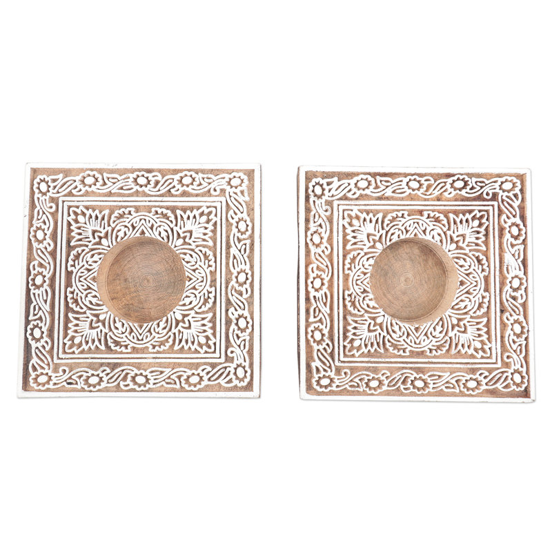 0.9'' H Wood Tabletop Tealight Holder