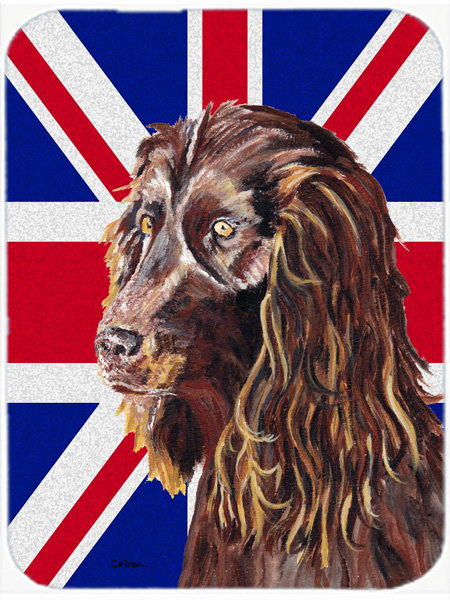 Épagneul à boykin avec panneau de coupe en verre à drapeau anglais britannique caroline Union Jack