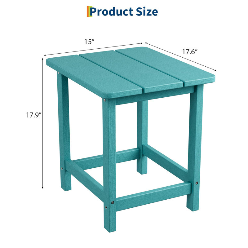 Table d'appoint d'extérieur en PEHD Aptliton, Blue