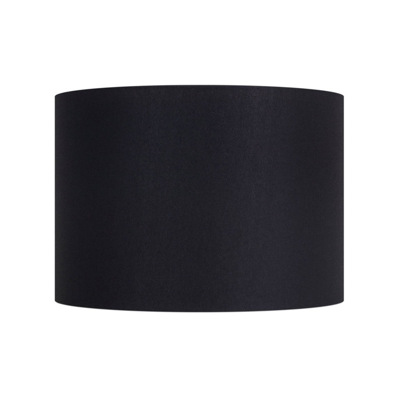 Abat-jour tambour en lin (araignée) H 10 po x l 14 po Aryeh, Noir et or, H 10 po x l 14 po x P 14 po