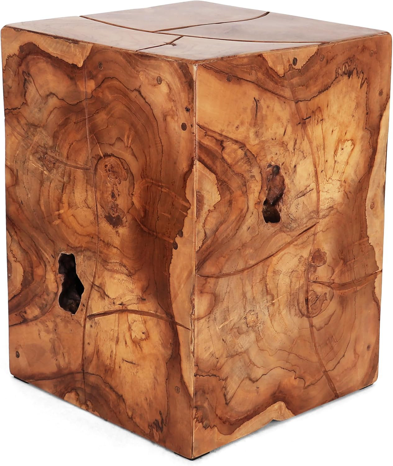 Millwood Pines Teak Root Square Stool - Medium | Wayfair