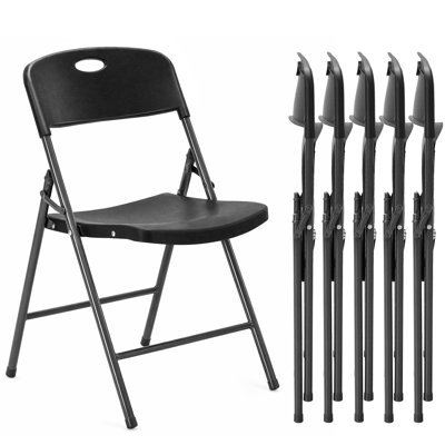 30.7" H Contoured Foldable Plastic Dining Chairs (Set of 6)