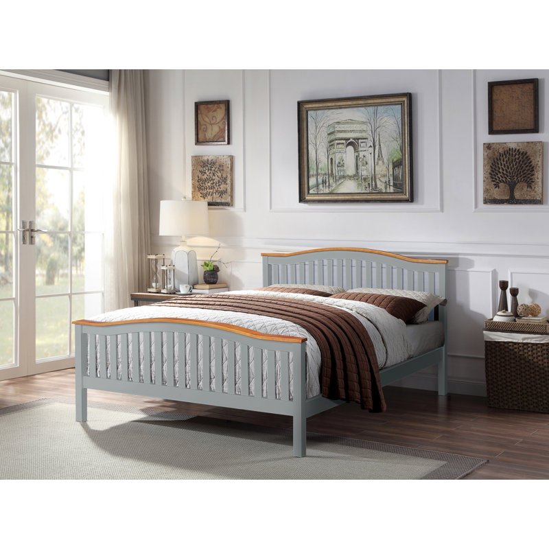 Solid Wood Storage Bed, Grey, Kingsize (5')