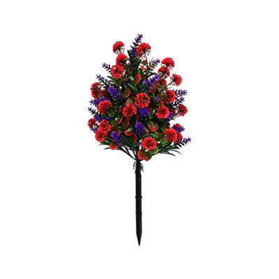 Artificial Flower Artificial Fern Ground Stakes Faux Greenerys Plants For Outdoor Garden Yard Patio Realistic Fake Bush Decoration For Flower Bed Pathways Lawns Decor