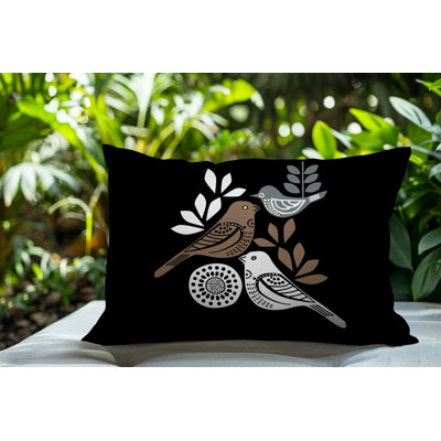 Oreiller rectangulaire réversible intérieur / extérieur Emy Bird