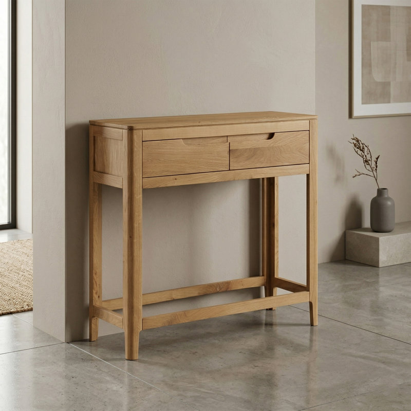 Remi Baylor Oak Side Table with Storage, Oak