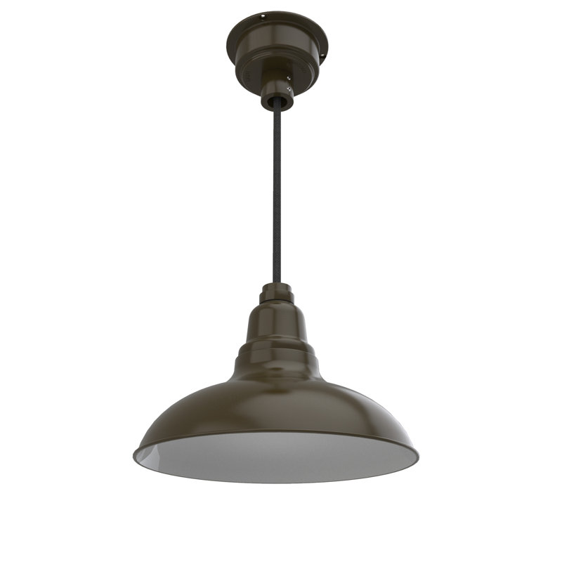 Luminaire suspendu en dôme à 1 lumière Idella, Bronze acajou, H 9 po x l 12 po x P 12 po