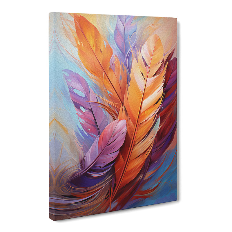 Feather Gestural - Wrapped Canvas, 76cm H x 50cm W x 3cm D