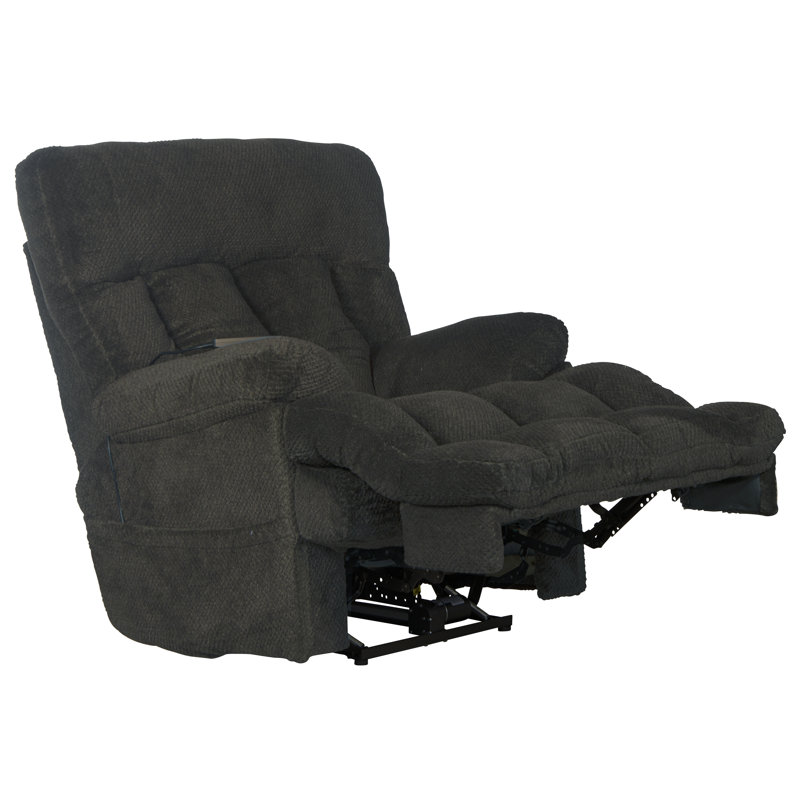 Sterling Upholstered Heated Massage Chair, Gray Polyester