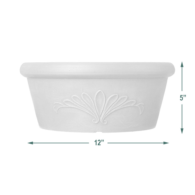 Pot à fleurs en plastique Myler, Beige, H 5 po x l 12 po x P 12 po