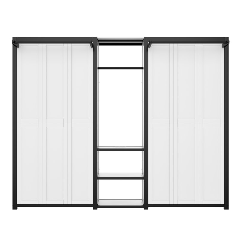 Lit escamotable, lit escamotable pliable en métal avec garde-robe, tablettes et prises de courant, conception 2 en 1, peu encombrant