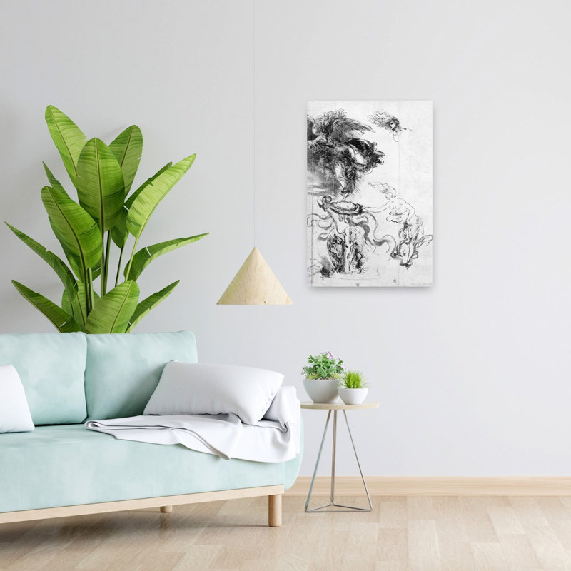 Silhouette Of An Angel Abstract Contemporary Horse Wall Art Print 1 Piece Wrapped Canvas Wall Art, 60.96cm H x 40.64cm W