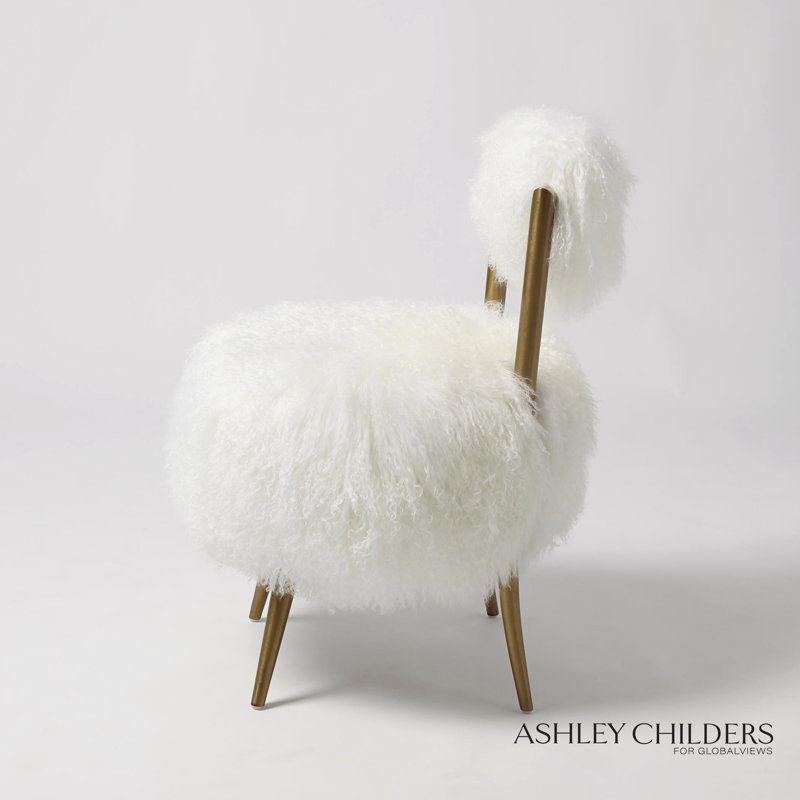 Hailey Chair-Mongolian Lamb-White