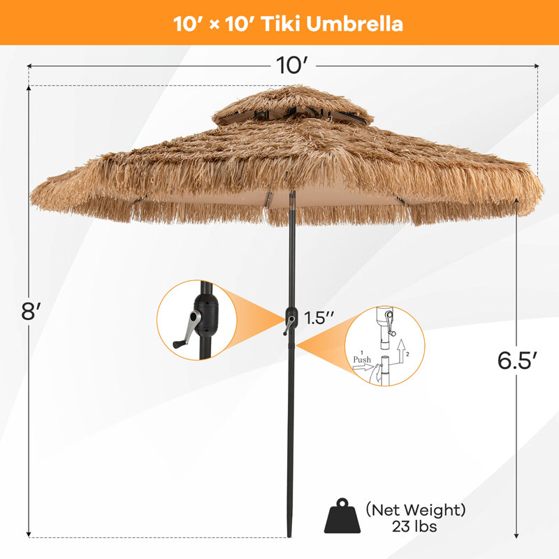 Parasol de plage éclairé 120 po Mcreynolds Hartsock