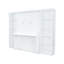Lit double avec bureau et bibliothèque en blanc - Bibliothèque robuste et spacieuse-332093833