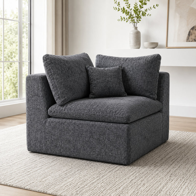 Fauteuil d'appoint rembourré Ashville Chenille, Gray