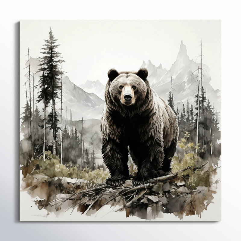 «Bear Wild Majesty II», reproduction d'art sur toile, H 16 po x l 16 po, Sans cadre, Toile tendue