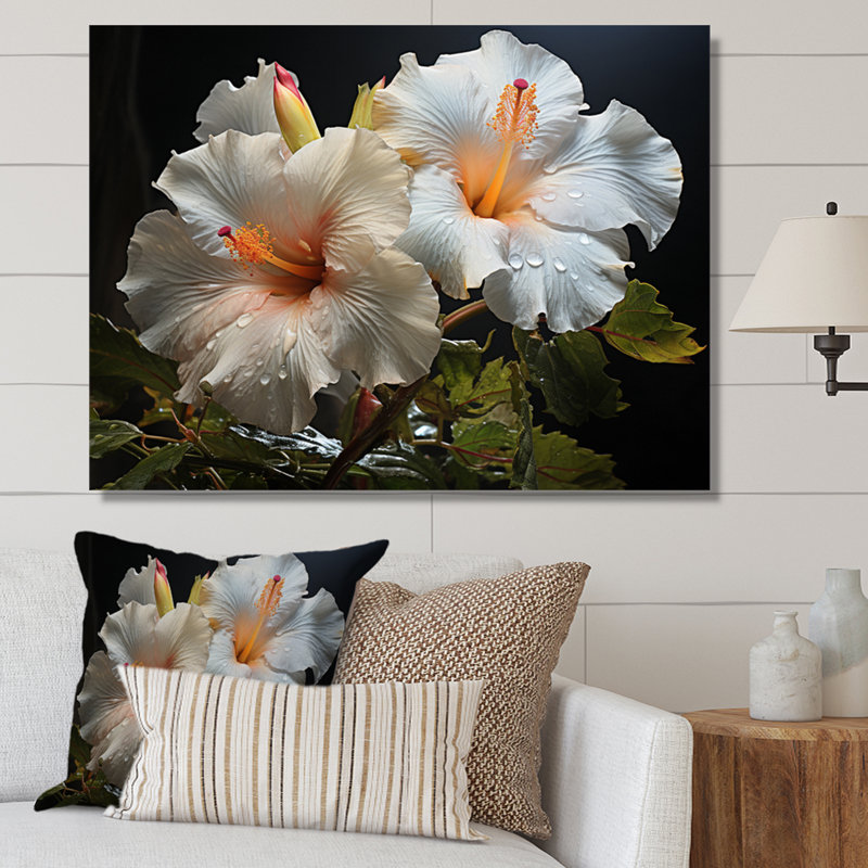 Hibiscus Field - Floral Canvas Prints, Toile tendue, H 30 po x l 40 po x P 1,5 po
