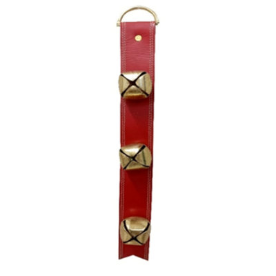 gold  jingle bells on leather belt