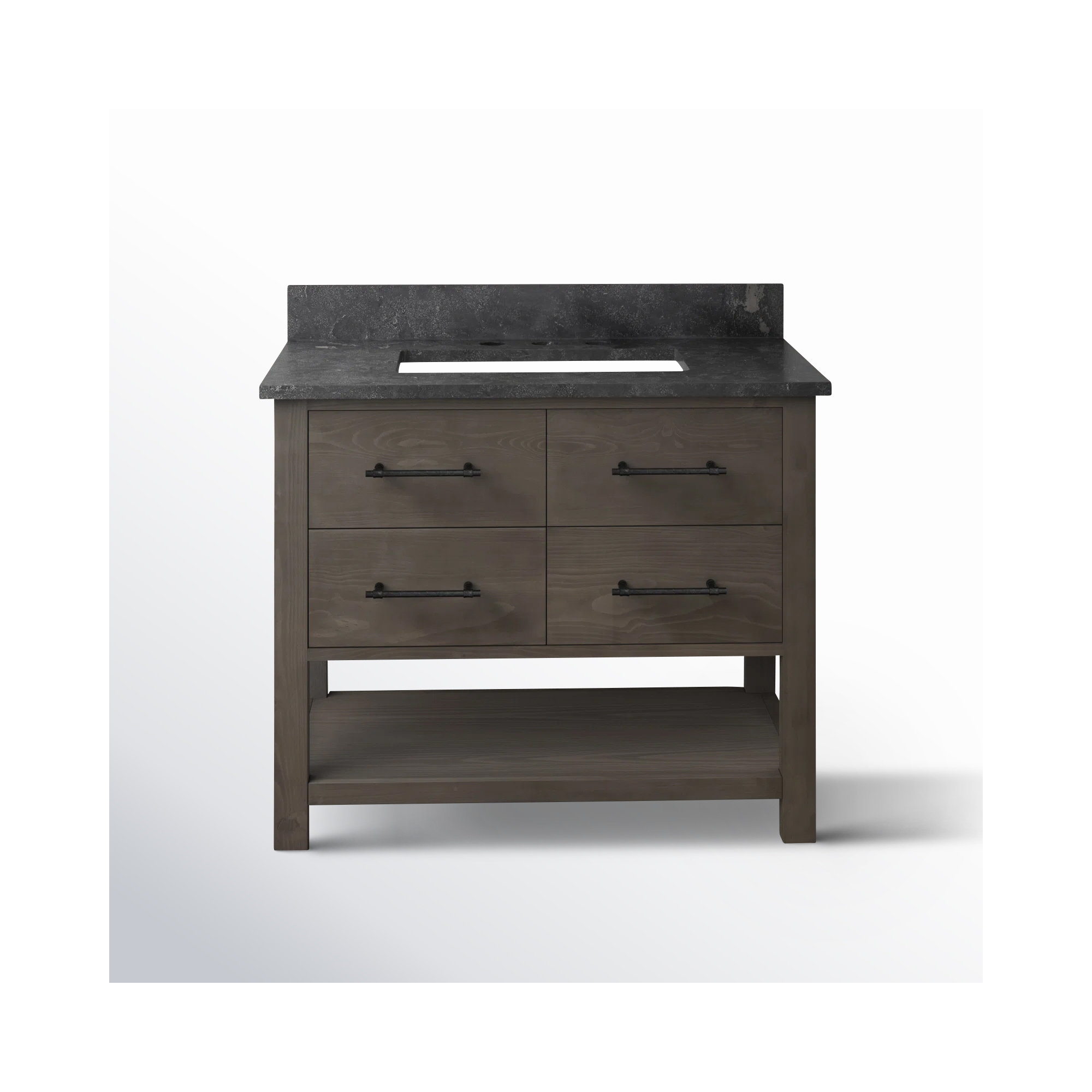 Keri 42'' Single Bathroom Vanity, Smoke Gray/Matte Black