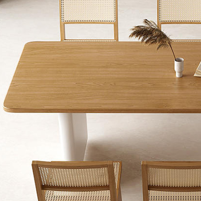 Eashaan Pine Solid Wood Dining Table, White, 27.56" W x 55.12" L