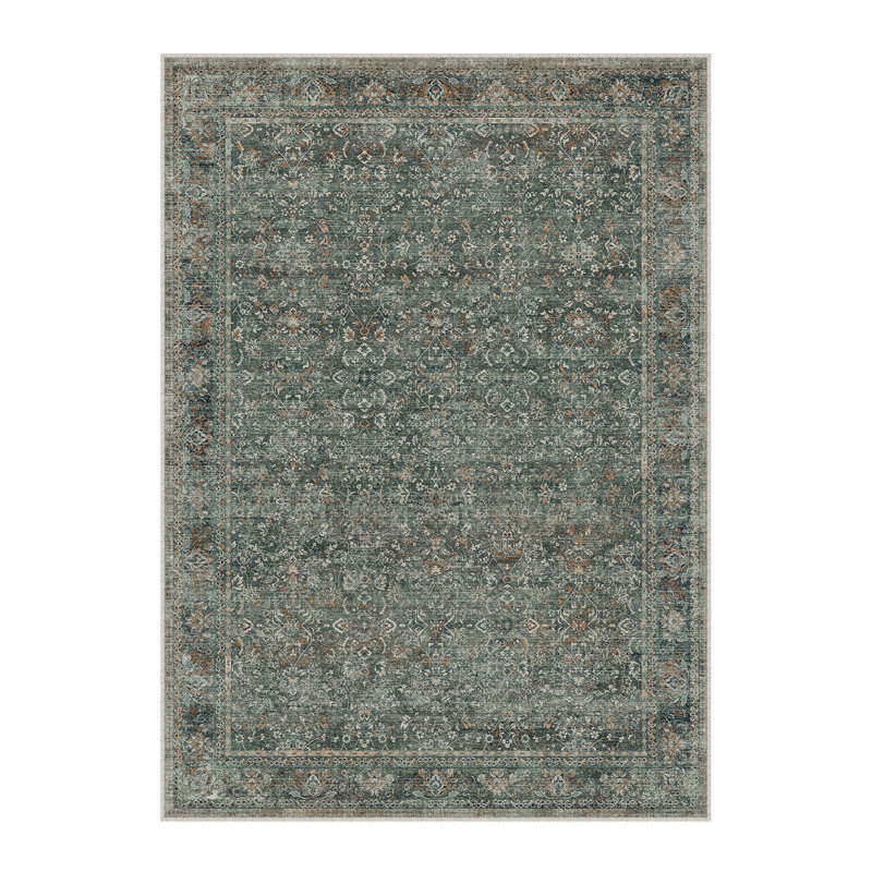 Tapis traditionnel lavable à la machine avec envers antidérapant, Rectangle 5 pi x 7 pi