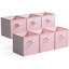 Ensemble de 6 bacs de rangement en tissu rose-1004009155