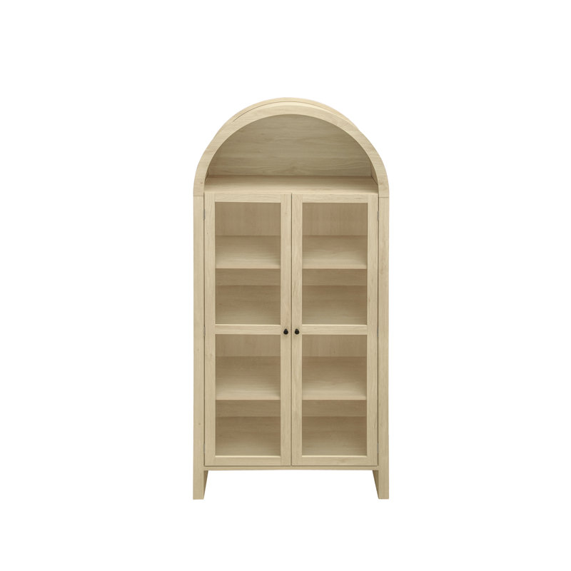 Armoire de 70,06 po de hauteur, avec tablettes réglables, porte en acrylique, ajoutant du caractère à votre espace de rangement moderne, porte pour rangement pratique