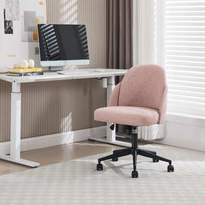Wahson Office Chair in Linen Fabric Modern Swivel Desk Charir Height Adjustable for Bedroom Office Workplace, Khaki