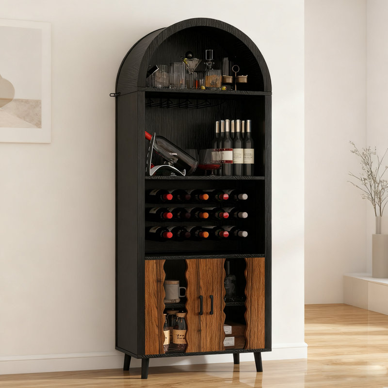 71 "Farmhouse Style Arched Wine Cabinet, Arched Display Cabinet - Suitable For Wine Cabinets In Living Rooms And Dining Rooms