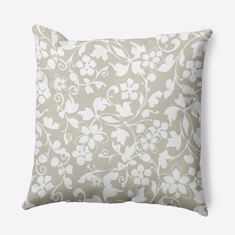 Coussin décoratif en polyester floral, H 26 po x l 26 po, Carré
