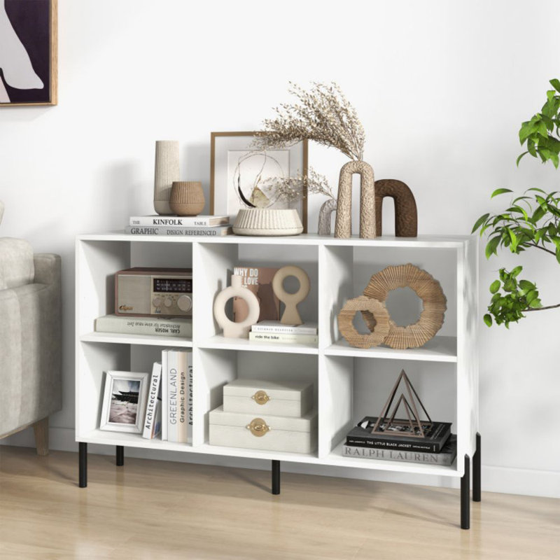 Open-Back Bookshelf With Drawer For Study, White