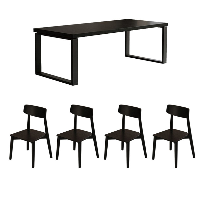 Multi-functional solid wood large board table set, 29.52"H x 62.99"L x 27.55"W