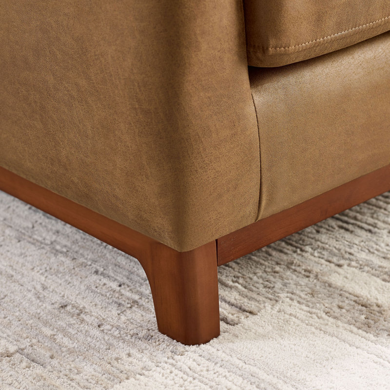 Fauteuil club l 31,5 po Johntay, Similicuir brun caramel brun clair