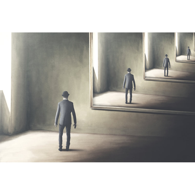 Man In The Mirror - Wrapped Canvas Print, 30cm H x 46cm W x 3.8 cm D