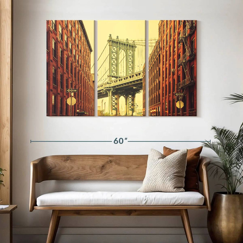 Sebbie Rertro Manhattan Bridge, 32" H x 50" W