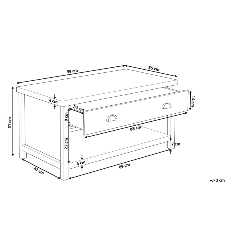 Maren Four Leg Coffee Table with Storage